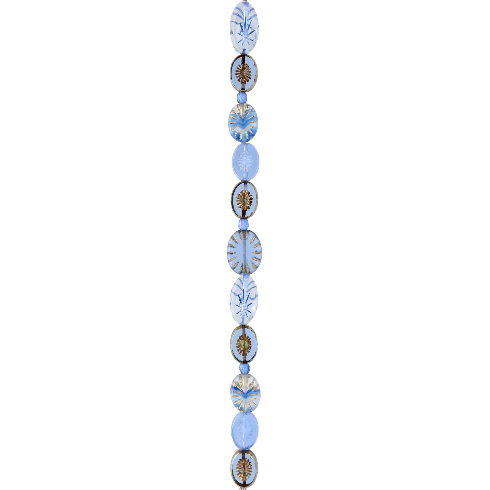 Beam Blue Czech Glass Oval Bead Mix by Bead Landing™